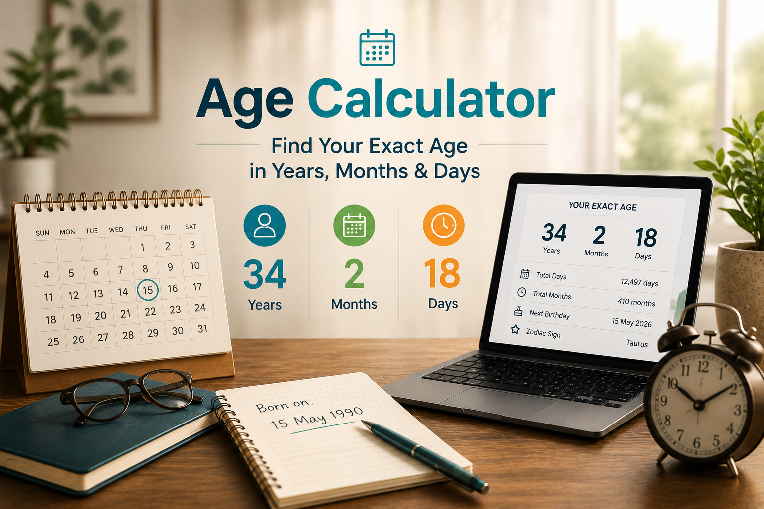 Age Calculator - Find Your Exact Age in Years, Months & Days