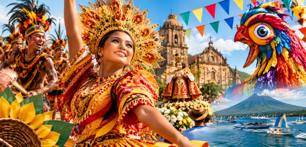 collage of Philippine festival images