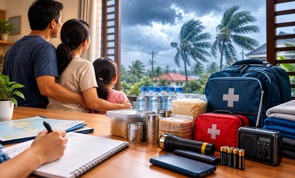 Filipinos prepared for a typhoon