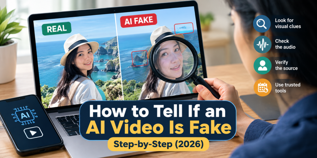 inspecting a video onscreen if it is an AI deep fake